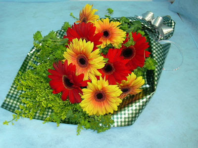 t�l i�erisinde gerbera �i�ekleri 11 adet Ankara Yenimahalle Podium AVM  cicek , cicekci 