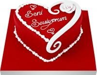 Ankara Mamak Nata Vega AVM �i�ek�iler Seni seviyorum yazili kalp yas pasta