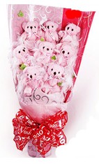 9 adet pelus ayicik buketi Ankara �ankaya Next Level AVM �i�ek sipari�i sitesi