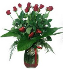 Ankara Etimesgut Optimum AVM �i�ek�i adresleri telefonlar� 11 adet kirmizi g�l ve 1 adet kalp �ubuk