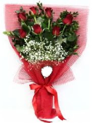 7 adet k�rm�z� g�lden buket tanzimi Ankara Yenimahalle Podium AVM  cicek , cicekci 