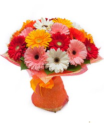 Renkli gerbera buketi Ankara Yenimahalle Akvaryum AVM �i�ek yolla