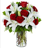 Vazoda g�rsel �i�ek tanzimi g�l kazablanka Ankara �ankaya Panora AVM �i�ek�i ma�azas�