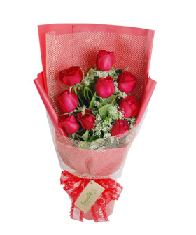 9 adet k�rm�z� g�lden g�rsel buket Ankara �ankaya Karum i� ve al��veri� merkezi AVM ucuz �i�ek g�nder