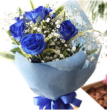 5 adet mavi g�lden buket �i�e�i Ankara �ankaya Taurus AVM �i�ek�iler �i�ek sat���