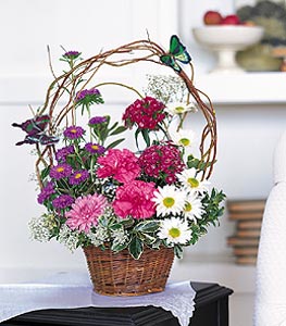 Ankara Yenimahalle Acity Premium Outlet AVM cicekciler , cicek siparisi sepet i�erisinde karanfil gerbera ve kir �i�ekleri