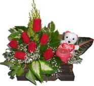 Ankara Etimesgut Optimum AVM �i�ek�i adresleri telefonlar� Sandik i�erisinde 7 adet g�l , mum , oyuncak pelus
