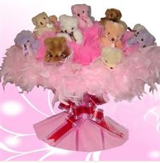 11 adet pelus ayicik buketi Ankara �ankaya Taurus AVM �i�ek�iler �i�ek sat���