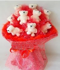 9 adet teddy bear buket Ankara Etlik Antares Al��veri� merkezi AVM �i�ek yolla