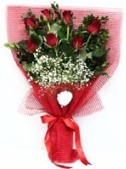 7 adet k�rm�z� g�lden buket tanzimi Ankara Yenimahalle Podium AVM  cicek , cicekci 