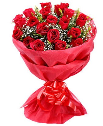 21 adet k�rm�z� g�lden modern buket Panora AVM Ankara �i�ek g�nderme 