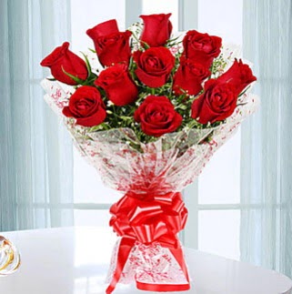 11 adet k�rm�z� g�lden g�rsel ��k buket Ankara �ankaya Karum i� ve al��veri� merkezi AVM ucuz �i�ek g�nder