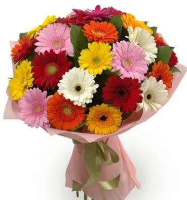 Kar���k b�y�k boy gerbera �i�ek buketi Ankara �ankaya Taurus AVM �i�ek�iler �i�ek sat���